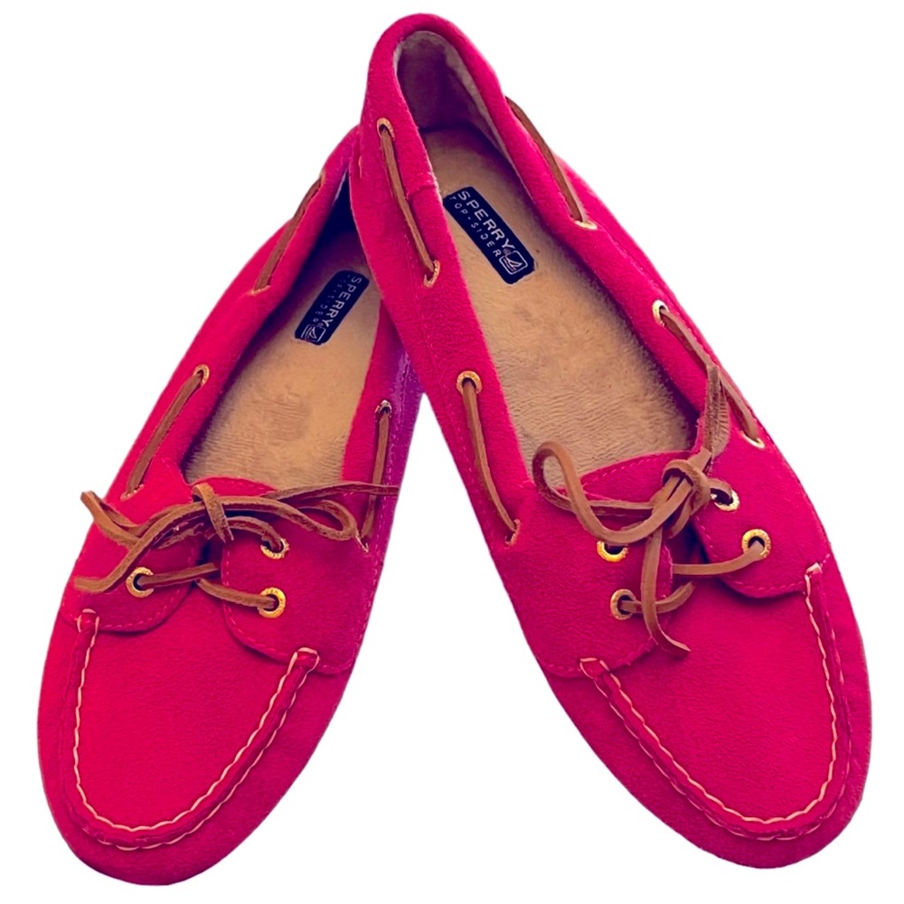 SPERRY Topsider Moccasins Great Condition Pink Suede Top-Sider Size 10 Fast Ship